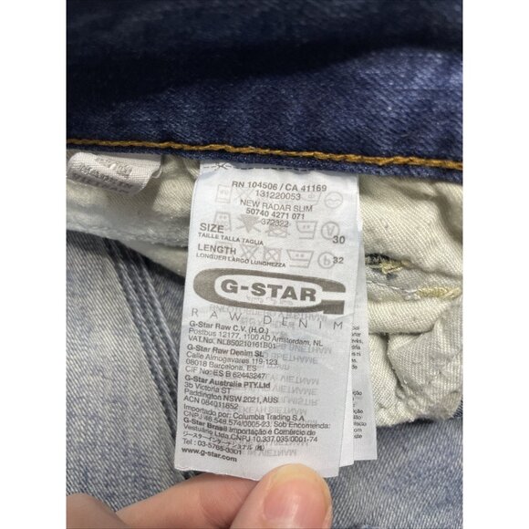 G Star Raw 01 Mens 30x32 Blue Denim Jeans New Radar Slim Blue - Picture 4 of 9
